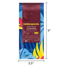 bettergoods Colombia ground coffee bag size 3.5 by 9 inches