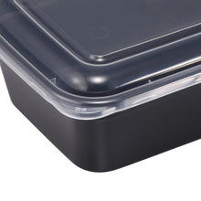 Meal prep food storage container lid close-up, clear cover with snap-seal edge