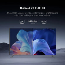 TV showing 2K Full HD with Dolby Audio and HDR icons