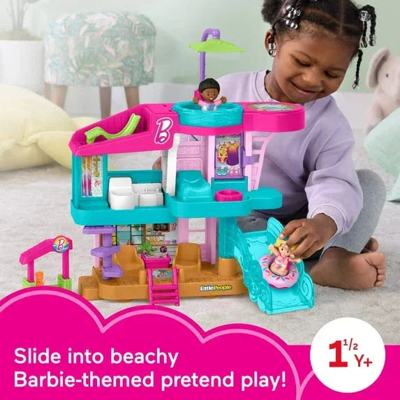 Fisher-Price Little People Barbie Beach House Toddler Playset with Figures & Accessories - USA MEGA SHOP