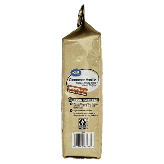 Great Value Cinnamon Vanilla Ground Coffee, 12 oz