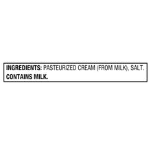 Ingredients label: pasteurized cream (from milk), salt; contains milk