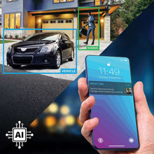 Smartphone alert screen for home security camera with vehicle detection