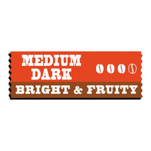 Medium Dark Bright & Fruity roast flavor label
