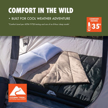 Doublewide sleeping bag set with two light inner bags arranged inside a tent