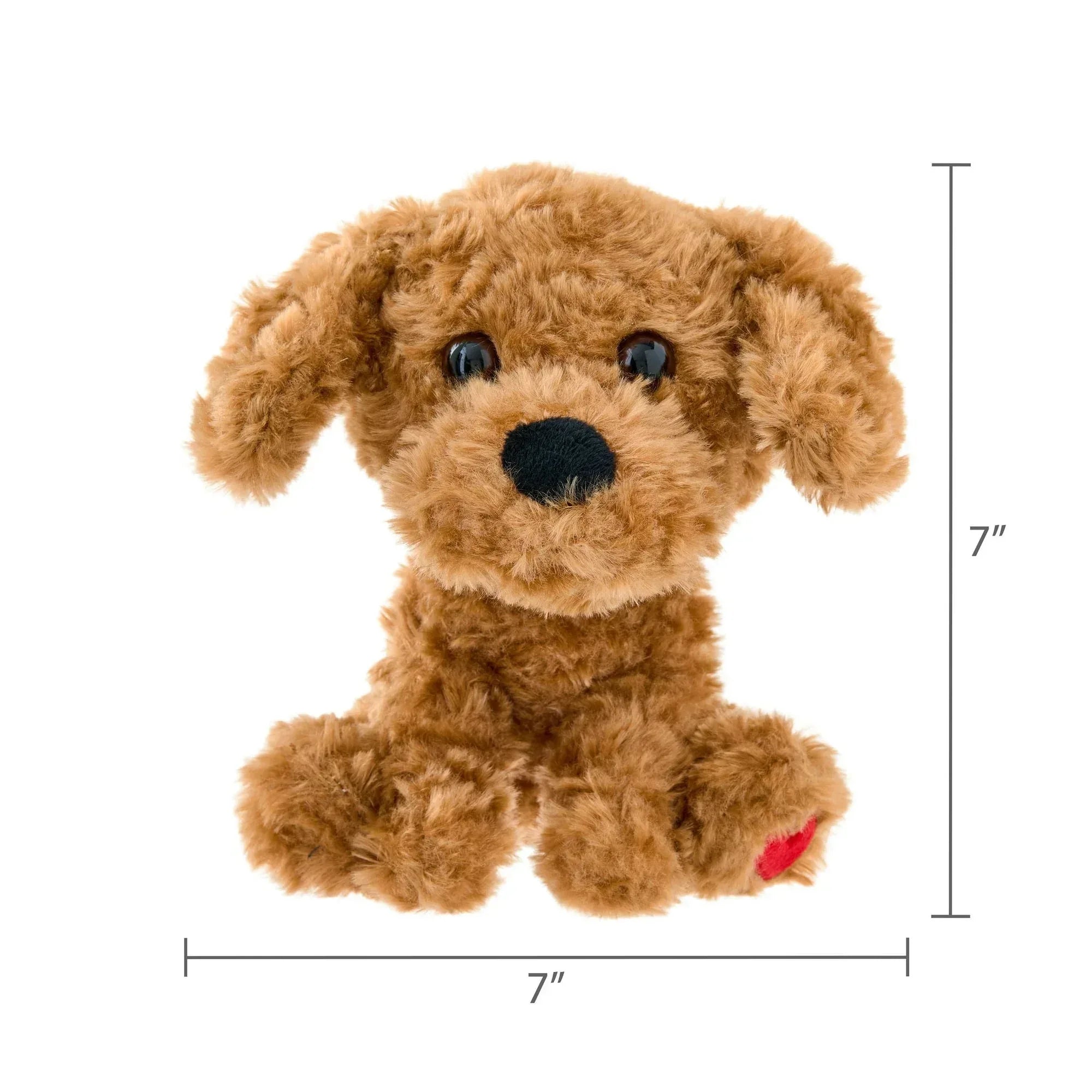 Small Sitting Doodle Dog Plush, Brown, 7", Valentine's Day by Way To Celebrate