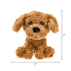 Small Sitting Doodle Dog Plush, Brown, 7", Valentine's Day by Way To Celebrate