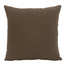 Brown solid decorative throw pillow with smooth fabric, no visible embroidery