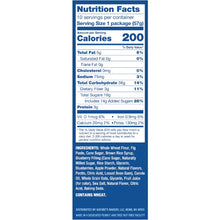 Nutrition Facts panel on blueberry fig bar box
