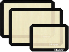Katbite Silicone Baking Mat 3PCS 11.6 in x 16.5 in Reusable & Nonstick Bakeware Mats,Black - USA MEGA SHOP