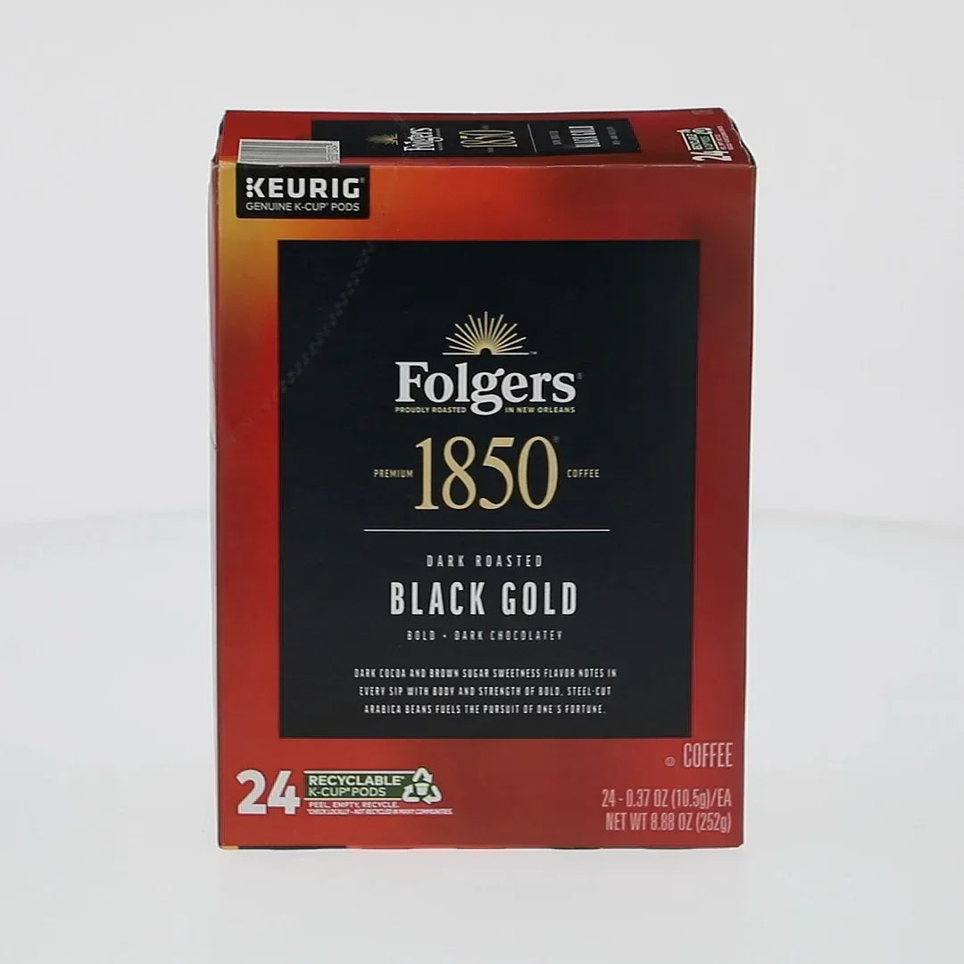 1850 Black Gold, Dark Roast Coffee, Keurig K Cup Pods, 24 Count Box