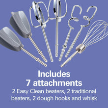Hand mixer attachment set with beaters, dough hooks, and whisk