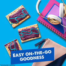 Frosted wild berry toaster pastries with purple icing and blue drizzle, on-the-go