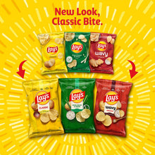 Snack variety pack display with six chip bags: Lay's, Cheetos, and Doritos