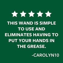 Dishwand review graphic with five stars and usage message