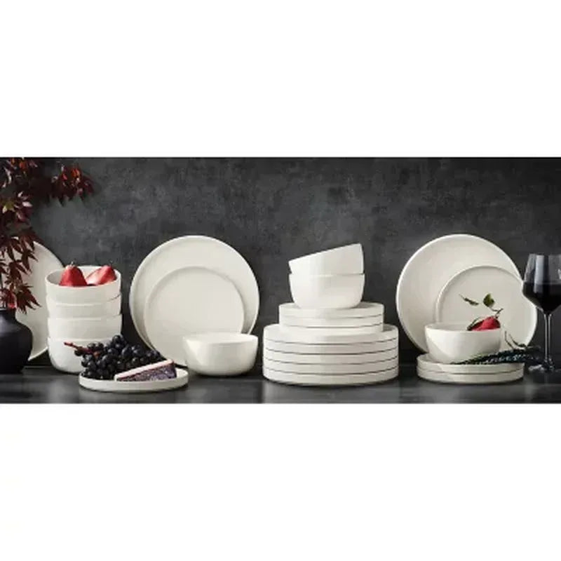 Member’s Mark 24-Piece Modern Stoneware Dinnerware Set, Assorted Colors