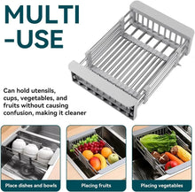 Multi-use over-sink drying rack for utensils, cups, vegetables, and fruit
