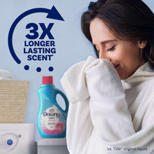 Downy Soft April Fresh 2-in-1 liquid fabric softener bottle, front label, pink cap