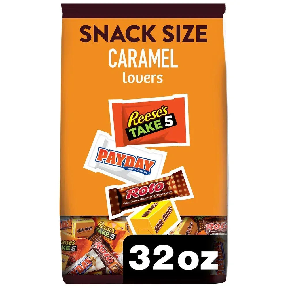 Hershey Assorted Caramel Flavored Snack Size Candy, Party Pack 32.08 Oz