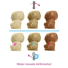 Barbie Pets Doll & Newborn Pups Playset with Mom Dog, 3 Color-Change Puppies & Accessories, Brunette