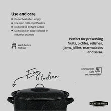 Enamel water bath canner pot with lid, black speckle finish