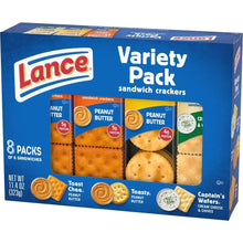 Lance Variety Pack sandwich crackers box, 8 packs of 6 sandwiches each