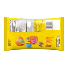 Reese's Miniatures milk chocolate peanut butter cups bag back with nutrition panel and barcode