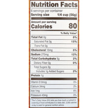 Nutrition facts panel for butter masala simmer sauce jar