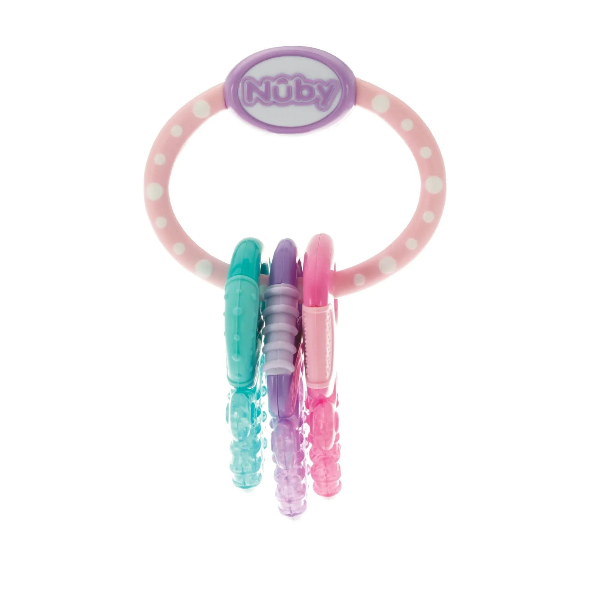 Nuby IcyBite Textured and Soothing Teether for Baby, Multicolor Keys on a Ring - USA MEGA SHOP