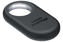 Black Bluetooth tracker close-up with keyring loop and SmartTag2 text