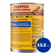 Pedigree Chopped Ground Dinner wet dog food can, 13.2 oz back label