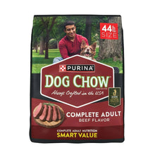 Purina Dog Chow Complete Adult dry dog food bag, 44 lb, beef flavor