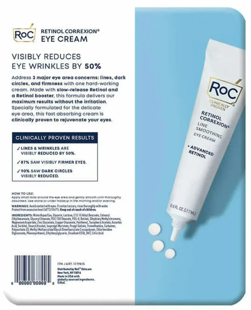RoC Hydrate and Plump Eye Cream, 0.6 oz, 3-pack