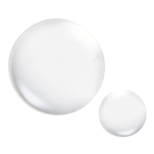 Smooth white gel spheres, one large and one small