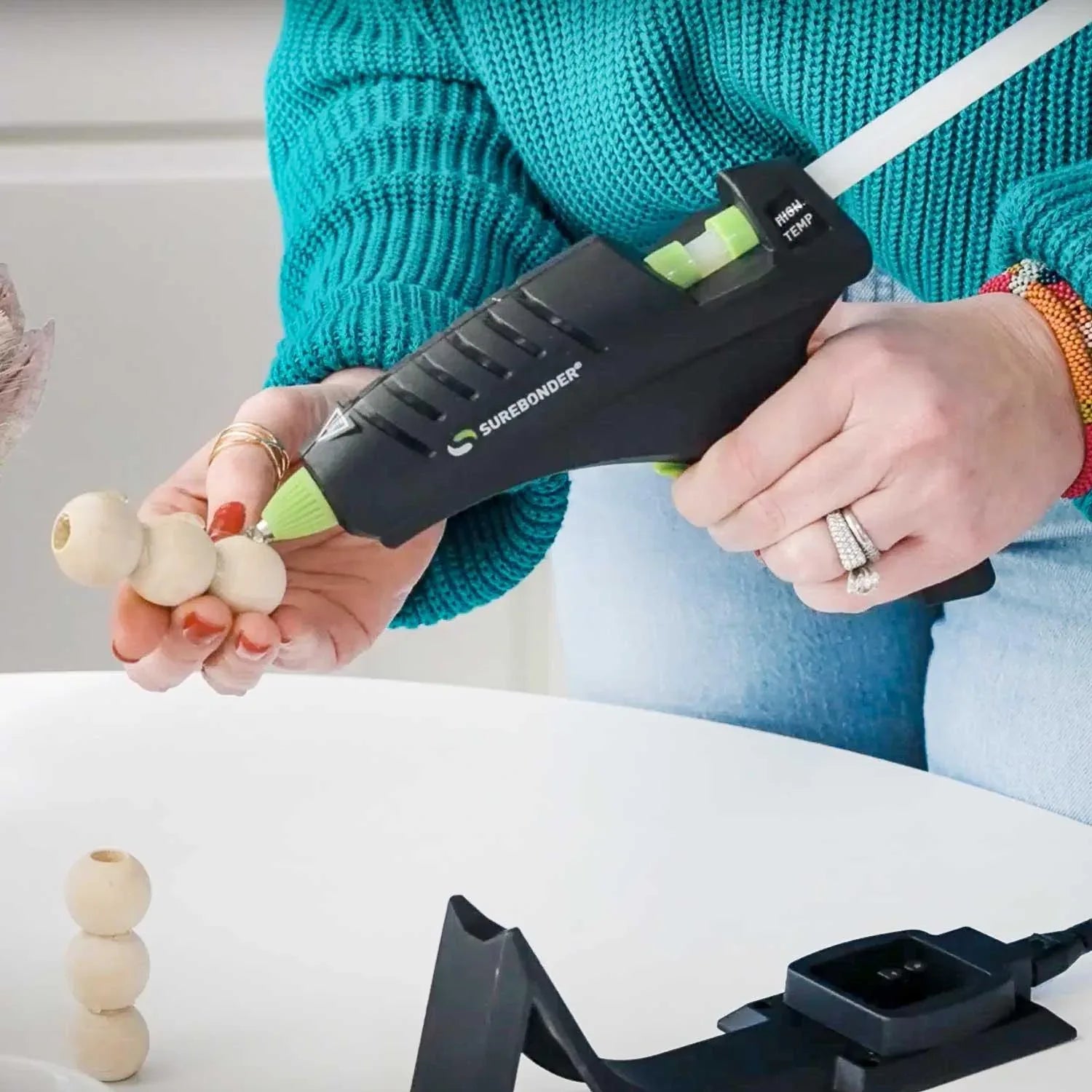 Surebonder High Temperature Corded/Cordless Black/Green Full Size 60 Watt Hot Melt Glue Gun - USA MEGA SHOP