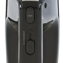 Black hand mixer close-up of 5-speed dial and Eject button