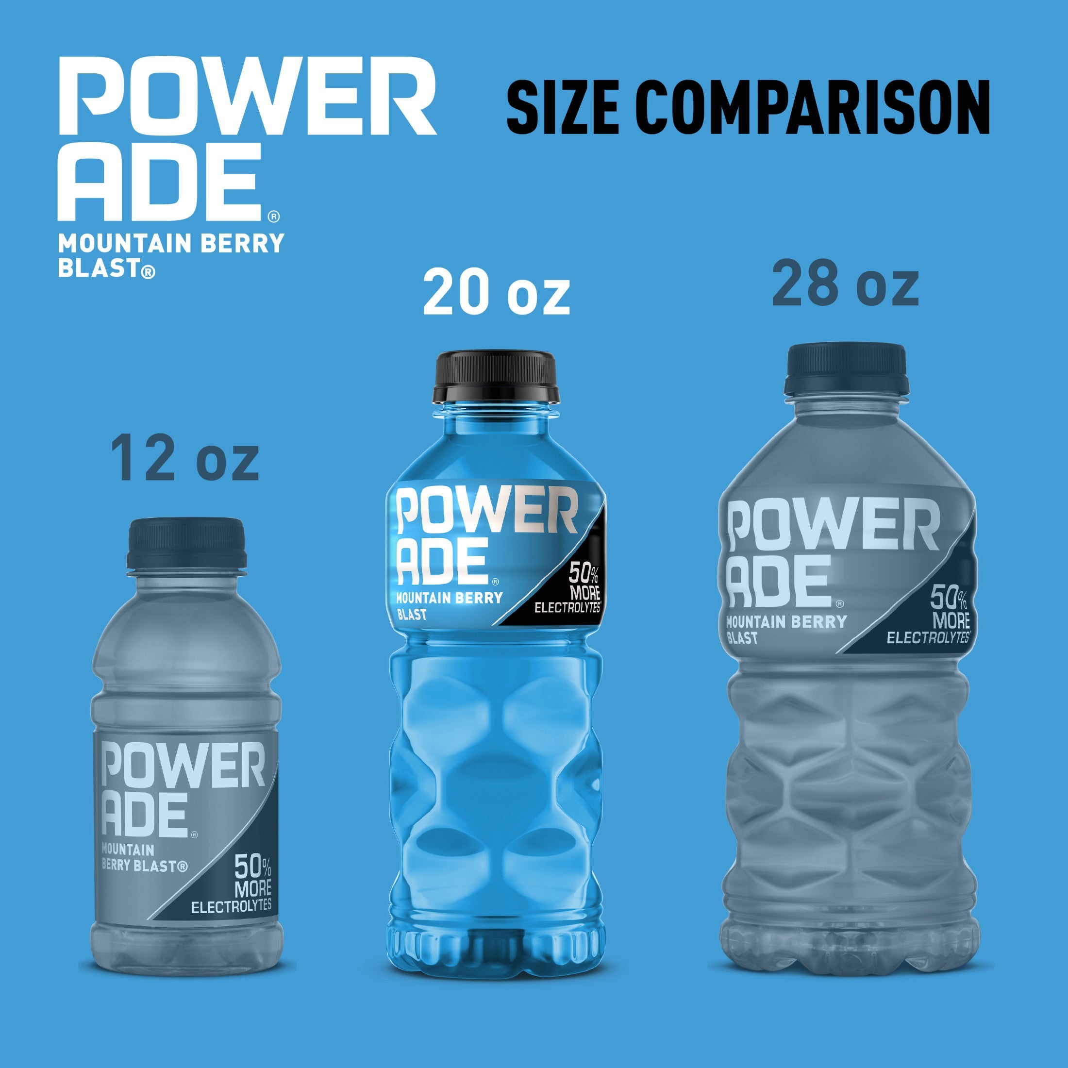 POWERADE Mountain Berry Blast Electrolyte Sports Drink Bottles, 20 fl oz, 8 Pack