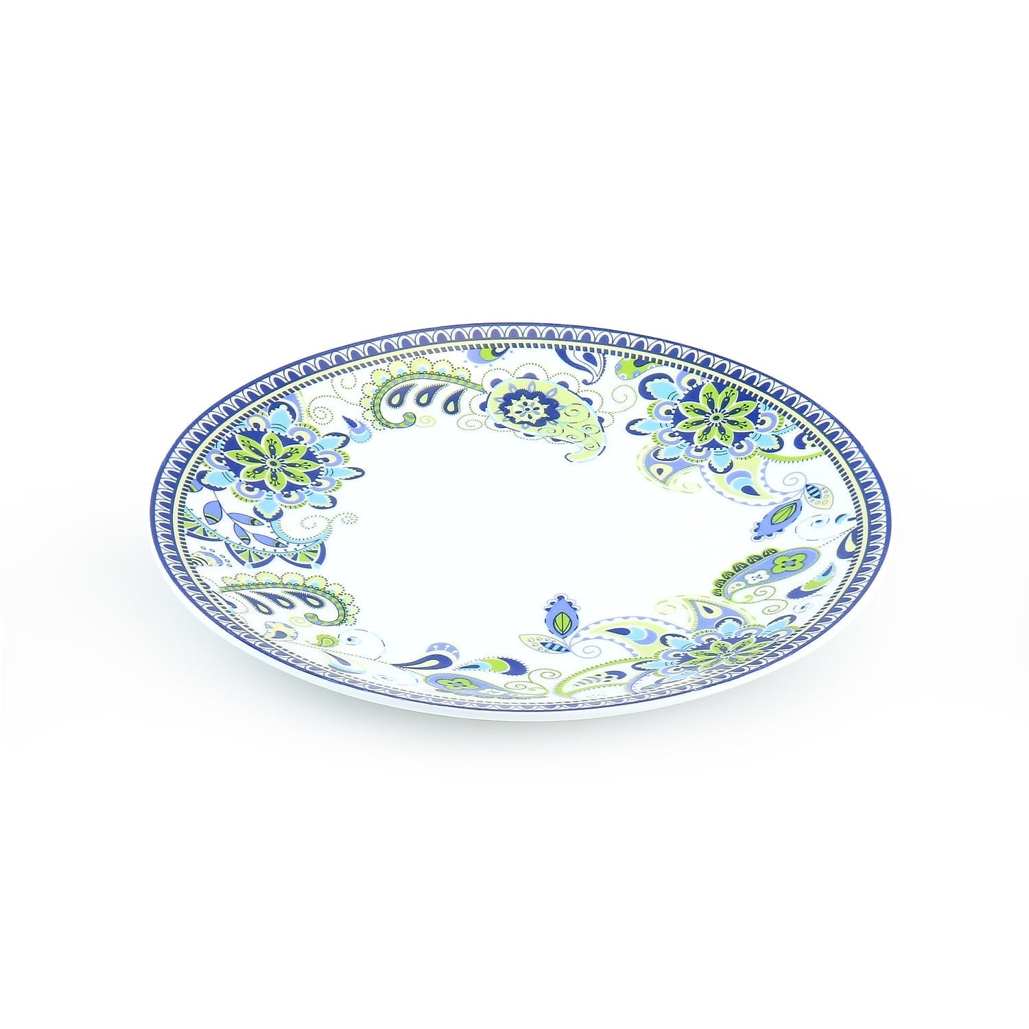 Elama Blue Crush 16 Piece Round Porcelain Dinnerware Set