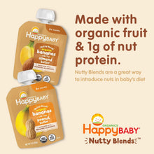 Happy Baby Nutty Blends banana pouches with almond butter and peanut butter