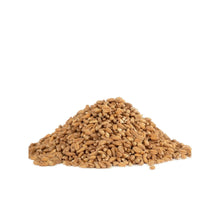 Pile of brown farro grains