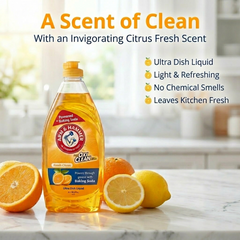 Arm & Hammer + Oxi Clean Ultra Dish Liquid Soap, Fresh Citrus, 64 oz