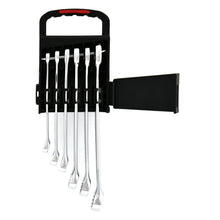 6-piece combination wrench set with black case open, silver wrenches shown