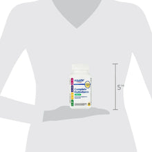 Adult multivitamin supplement bottle with 5-inch height guide