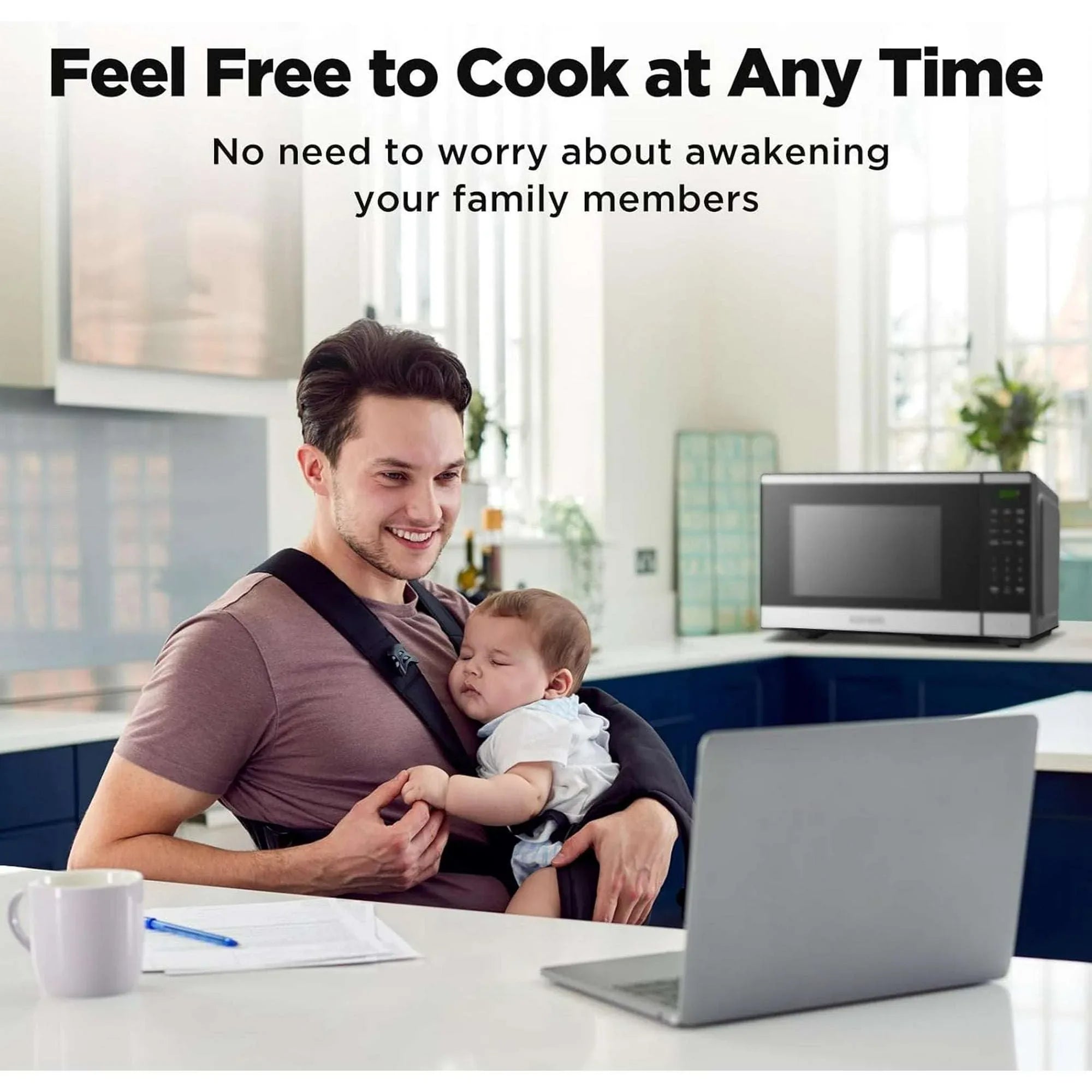 BLACK+DECKER 0.9 Cu Ft Microwave Oven Countertop , 6 Auto Menus, 10 Power Levels, Digital Panel, 900W - USA MEGA SHOP