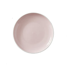 Blush stoneware plate, round dish with glossy finish
