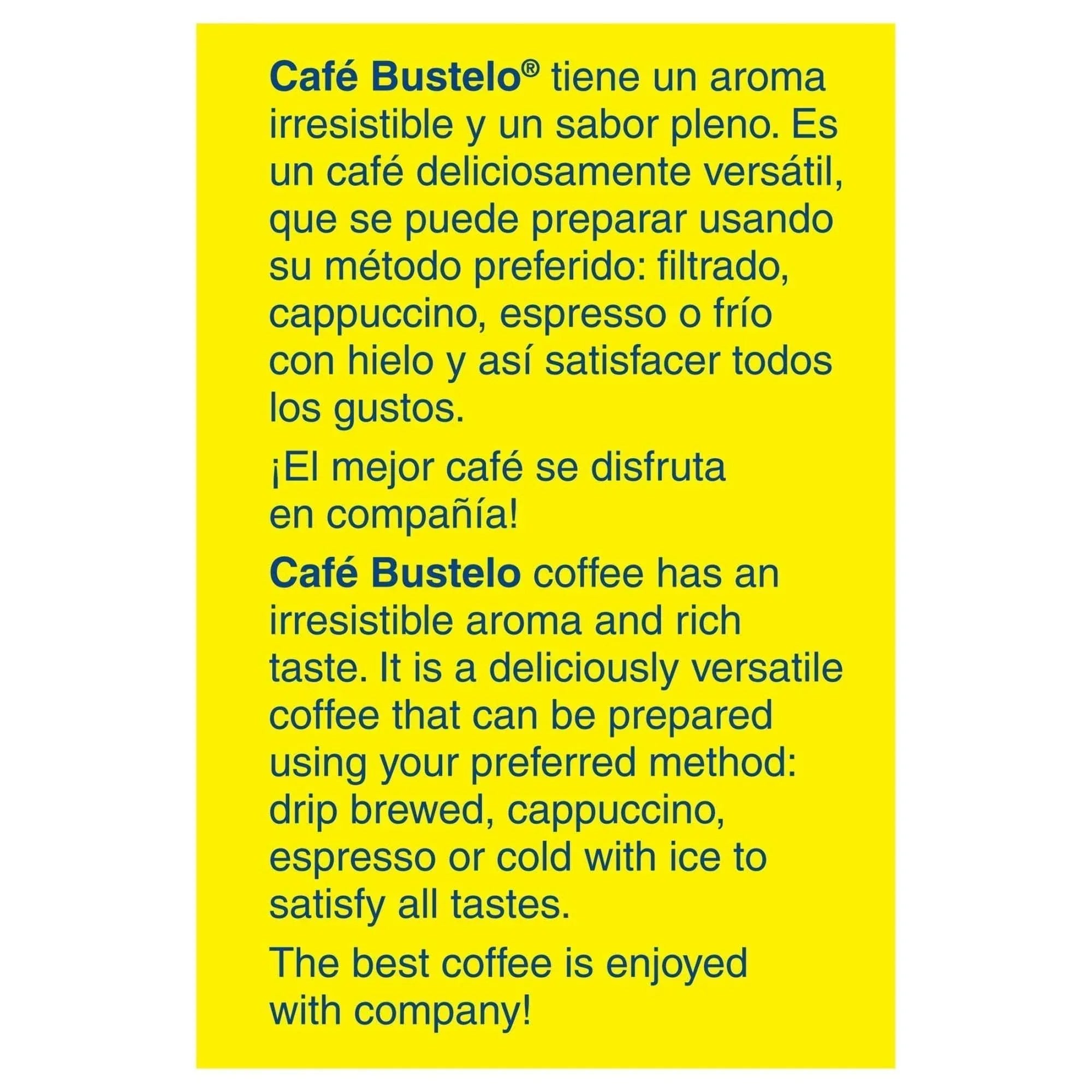 Cafe Bustelo, Espresso Style Dark Roast Ground Coffee, Vacuum Packed 10 oz Brick