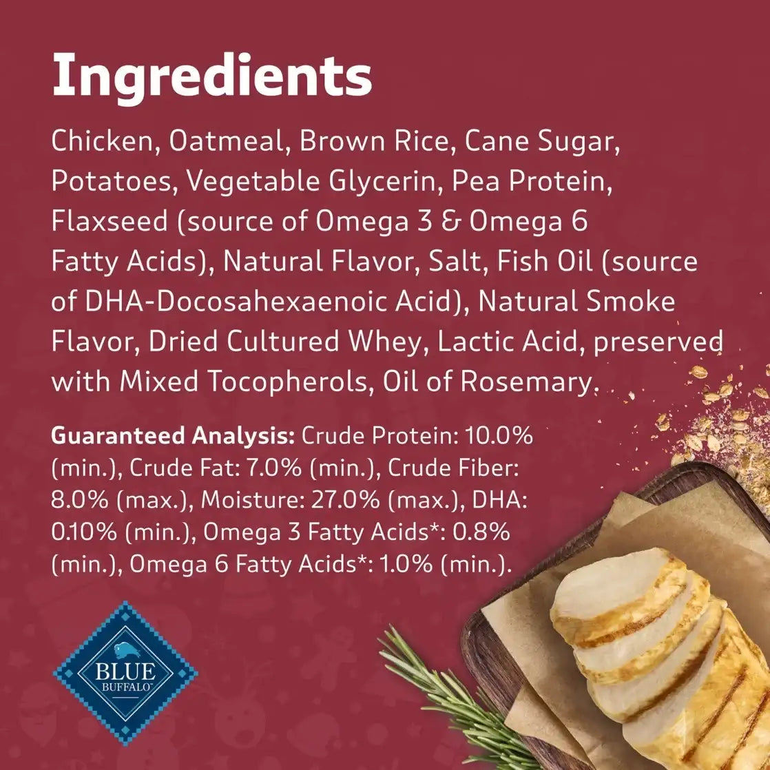 Blue Buffalo Santa Snacks Soft-Moist Dog Bits for Training, Chicken, 4.5-oz. Bag