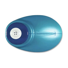 Blue nozzle cap for floor cleaning polish bottle with white center and dark ring