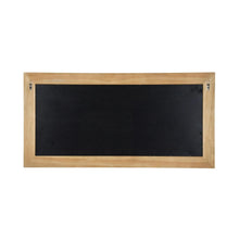 Rectangular wall mirror with rustic wood frame and dark interior panel