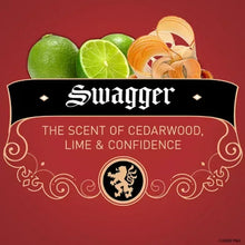 Body wash label graphic with fruit icons and a decorative banner motif